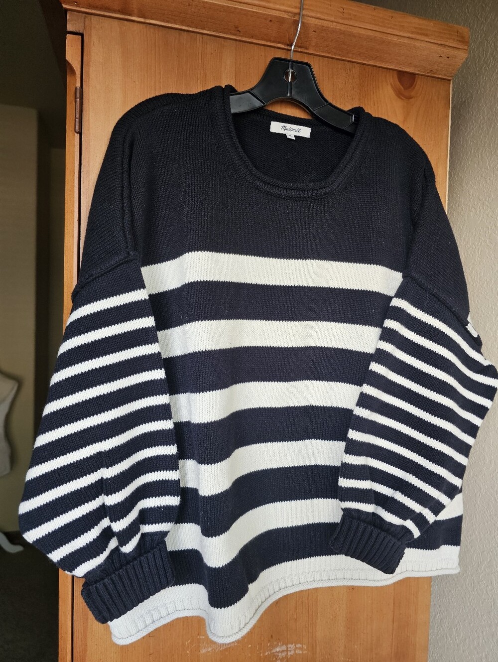 Madewell Conway Mixed Stripe Crew Sweater Size XL